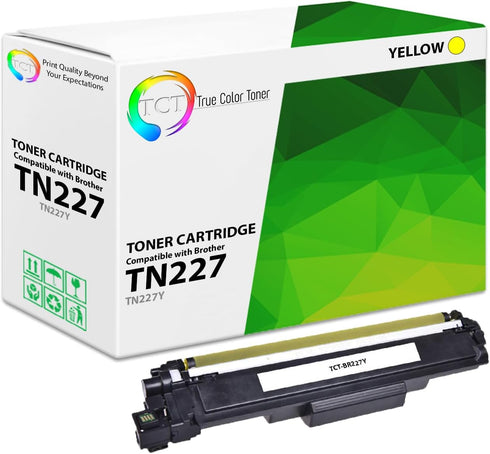 TCT Premium Compatible Toner Cartridge Replacement for Brother TN227 TN-227 TN227Y Yellow (2,300 Pages)