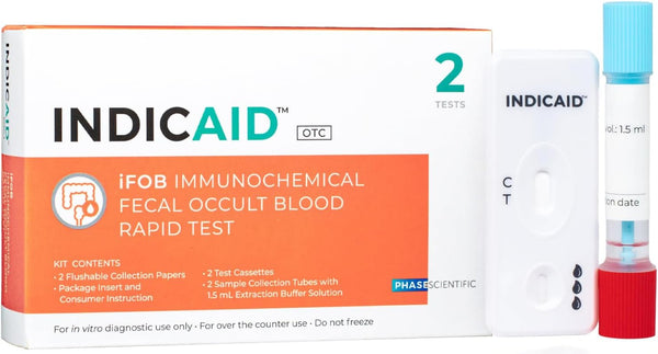 INDICAID Immunochemical Fecal Occult Blood Test (iFOB), FIT Colon Test, Accurate and