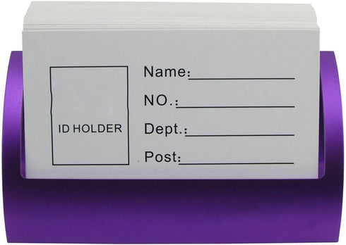 CellCase Innovative Q Shape Stainless Steel Business Name Card Holder, Desktop, Creative Design, Purple