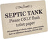 Septic tank Sign - aluminium composite with adhesive, notice, plaque for toilets, bathrooms, W.C, loo. rest room (Gold) by OriginDesigned