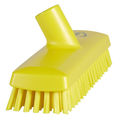 70416 Scrub,Waterfed,Stiff,11",PP/PBT,Yellow Vikan Deck