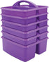 Teacher Created Resources Purple Portable Plastic Storage Caddy 6-Pack, 3 Compartment for Classrooms, Kids Room, Office