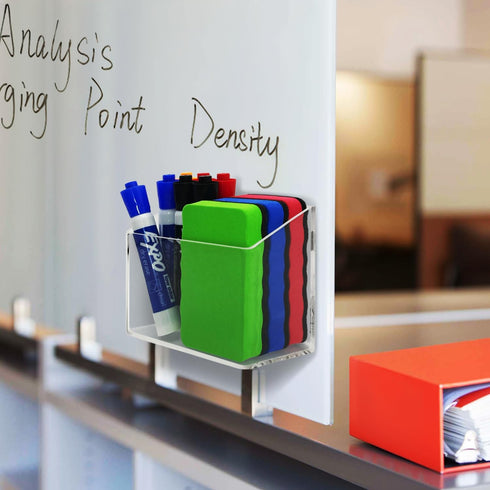 Magnetic Glass Whiteboard Marker Holder, Magnetic Dry Erase Marker Holder for Fridge, Office, Home, 1 Pack