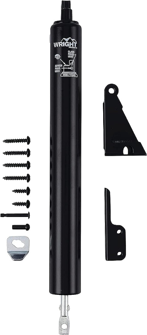 Wright Products Standard Duty Pneumatic Screen and Storm Door Closer - Black