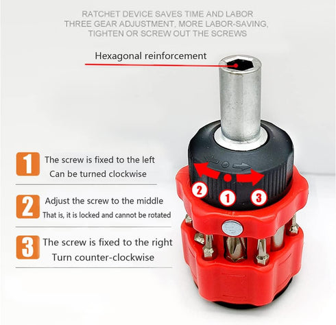 13-in-1 Mini Combination Ratchet Screwdriver, Multi-Bit Outdoor Tool Set, Easy to Carry for Many Purposes