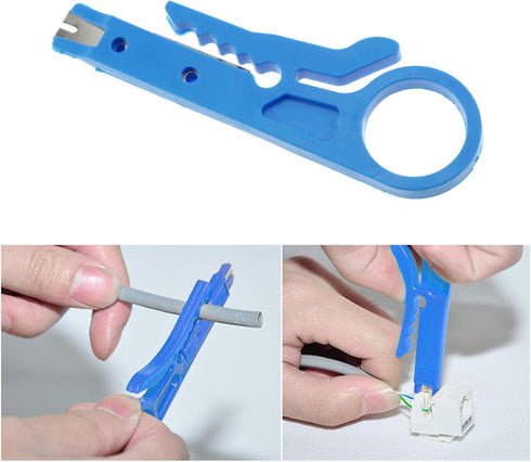 E-outstanding Mini Wire Stripper 3PCS Portable Crimping Tool for UTP STP Network Cable Cutting