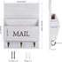 DLQuarts Mail Organizer with Key Holder, Wall Mounted Wooden Mail Sorter with 3 Hooks, White