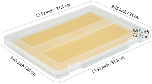 Mickiewicz 4 Pack A4 Paper Storage Box, 8.5 x 11 Plastic Portable Project Case for US letter Size, Plastic Multi-Purpose Thick Scrapbook Storage Box for Office,Craft or Art Supplies by Mickiewicz
