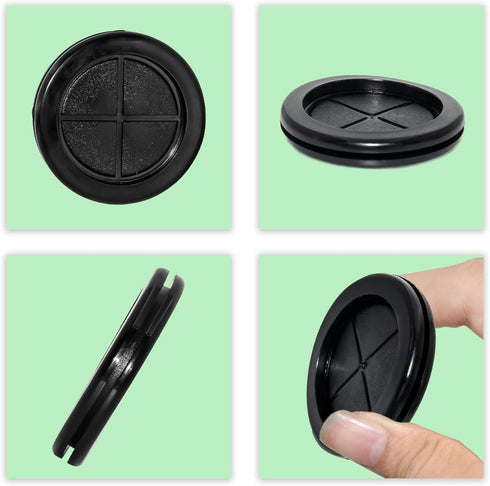 Flyshop Black 50mm 2" Rubber Grommet, 42mm 1-5/8" ID, Round Double-Sided Hole Grommets, 4-Pack