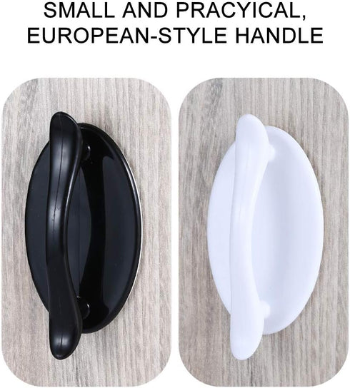 2Pcs White Self-adhesive Cupboard Handles, Modern Minimalism Cabinet Pulls for Drawer, Refrigerator Door, Easy