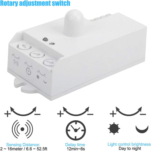 Cloimei 5.8GHz TDL1913 2-16M Microwave Motion Sensor Switch High Sensitivity Adjustable Range for Smart Home Lighting