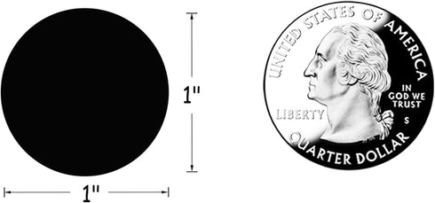 SMARSTICKER 1 Inch Round Blank Black Shooting Target Pasters - 1,000 Permanent Color Coding Circle Dot Labels