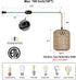 6W Bulb Light(3000K) Dimmable 15ft Plug in Pendant Light with LED Warm Switch Cute Rattan Hanging Lamp Cord Hand Woven