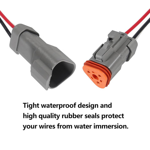 AITRIP 6 Kit 3Pin Way Electrical Wire Connector, 3Way DT Automotive Waterproof Male Female Plug for Car