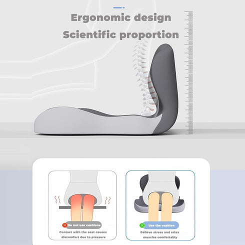 TOWGOU Tailbone Orthopedic Cushion, Seat Cushion for Office Chair and Car, Ergonomic Memory Foam L Shaped Integrated