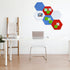 PATIKIL 6 Pack Hexagon Felt Board Tiles, Self Adhesive Wall Bulletin Pin Board with Push Pins for Home Office Classroom