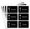 Black Cutlery Sign Stickers, Self Adhesive Labels for Marking Forks, Spoons, and Knives