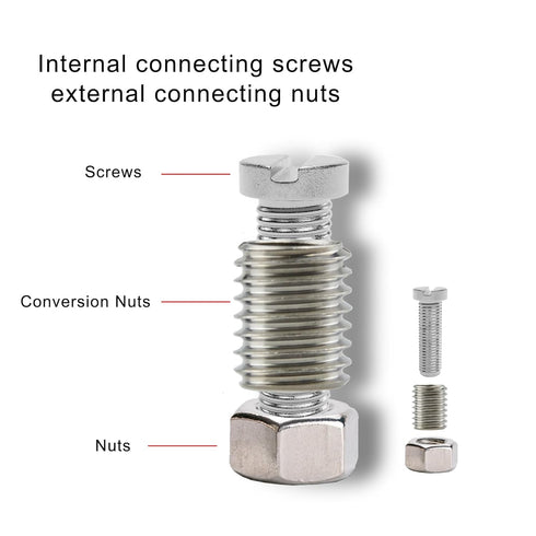 20PCS M10 to M8 Thread Reducer Nuts, Stainless Steel Fastener Accessory for Plumbing Connections/Compressed Air