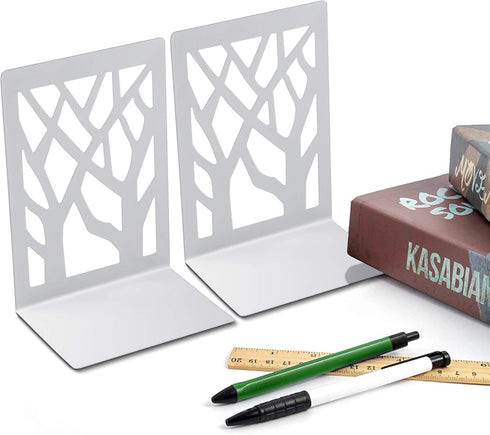 White(3 MSDADA Bookends, Book Ends for Shelves, Bookends for Office, Book Ends for Heavy Books, Book Shelf Holder Stand