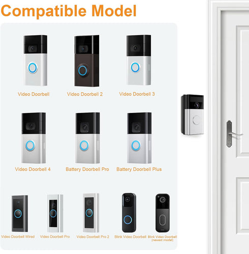 NANW 30 55 1/2/3/4/Wired/Pro/(2020 Adjustable to Degree Doorbell Angle Mount Compatible with Video Doorbell