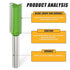 7PCS Set 1/4 Inch Set, 1/8", 5/32", 3/16", 1/4", 5/16", 3/8", 15/32" Straight Cut Router Bits Shank Straight Dado