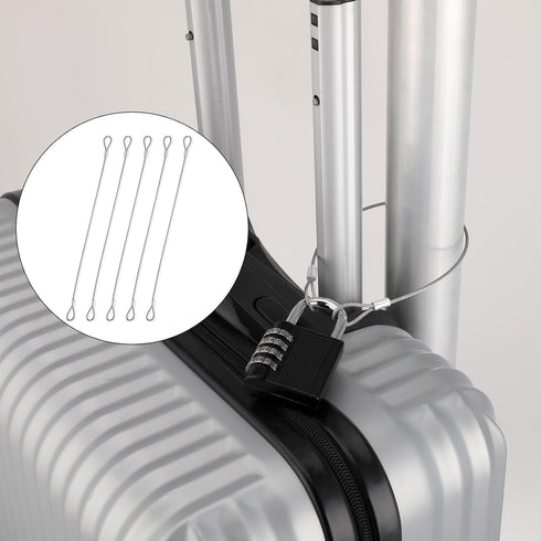 5PCS Safety Cable Lock with 12 inch Steel Cable, Double Loop Braided Steel Coated Safety Cable for Luggage Lock