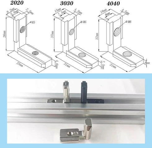 10PCS 4040 Corner Bracket L-Shape Connector for 4040 Aluminum Extrusion Accessories (Black)