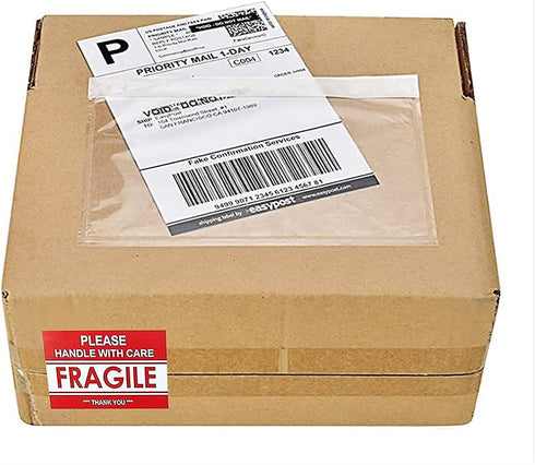 LabelMore Clear Self-adhesive Packing List Pouches, 7.5 inch X 5.5 inch, Shipping Label Envelopes, 100pcs