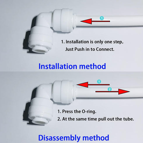 Malida 1/2" Thread Male to 1/4" Push Fit Tube Quick Connect, Water Purifiers, 5 Pack