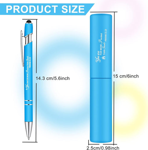 Eersida 4 Pieces Inspirational Bible Pens with Matching Gift Case, Refillable Purple Writing for Women and Men