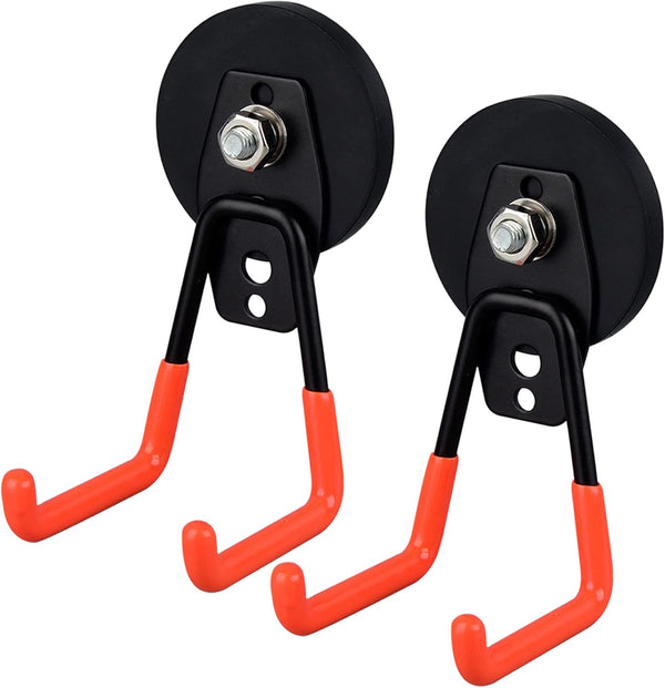 MUTUACTOR Magnetic Hooks Heavy Duty,2PCS Strong Magnetic Garage Hooks for Hanging,Anti-Slip Powerful