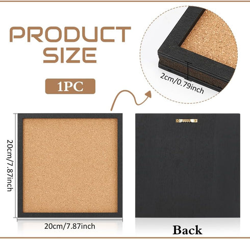 BENECREAT Square Cork Board Bulletin Display Board, Wall Mounted for Home & Office Decor