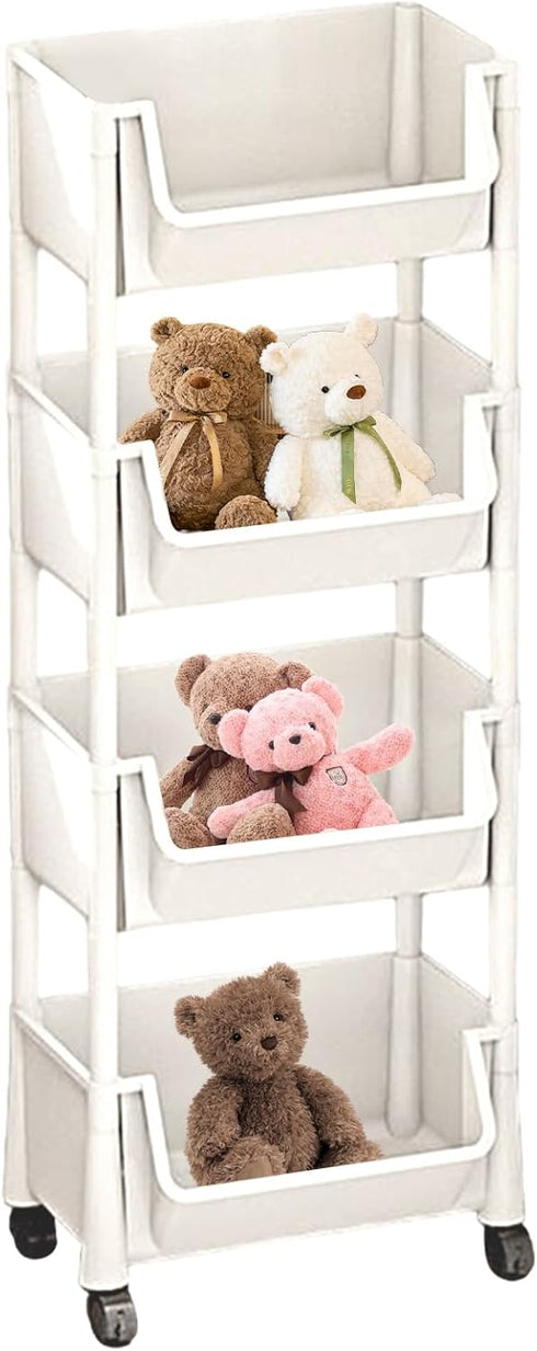 Generic Rolling Cart Organizer Mobile Storage Rack, Toy Bookshelf, Slim Book Organizer | Multi-Tier Shelf Storage