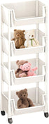 Generic Rolling Cart Organizer Mobile Storage Rack, Toy Bookshelf, Slim Book Organizer | Multi-Tier Shelf Storage