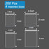 200 Pack Small Plastic Bags for Jewelry, Mini Baggies in 4 Assorted Sizes, Clear Poly Zipper Lock Bags