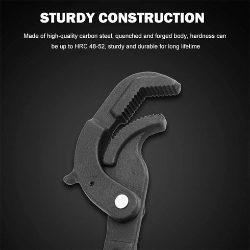 Adjustable Wrench Quick Multi-Function Spanner Power Grip Pipe Wrench Set, 2 Pack for 14-60mm Pipes