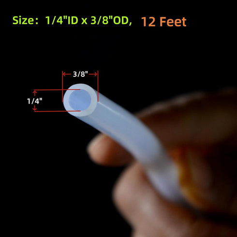 Awilzzoe 12 1/4" 3/8" Feet ID x OD Food Grade silicone Tubing, Highly Transparent Silicon Tubing Pure Silicone Hose