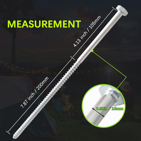 12pcs Heavy Duty 3/8 x 12 inch Tent Stakes, Ground Anchors for Camping, Trampoline, Carports, Canopies, High Winds