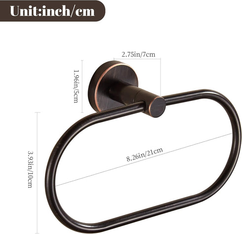 Bronze Towel Ring, Oil Rubbed Bathroom Towel Holder, Wall Mounted Hand Towel Rack Hanger, Farmhouse Style