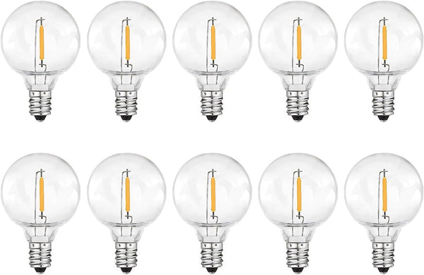 G40 LED Replacement Bulbs, 10 Pack Shatterproof Dimmable Globe Light Bulbs E12