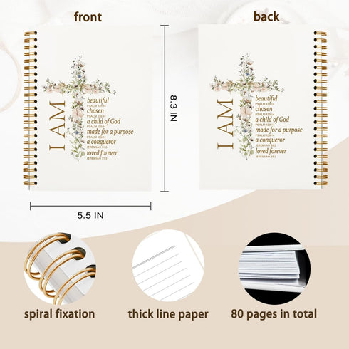 Christian Notebook Gifts for Women - Bible Notebooks for Note Taking, Inspirational Journal, Prayer Notebook, 5.5x8.3