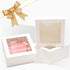 Bakepacker 36pcs Cake Boxes with Window, 8x8x5 Inches, 18-Packs White Bakery Boxes, Includes Cake Boards & Ribbon