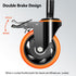 Heavy Duty 3 Inch Stem Caster, 1/2"-13 x 1" Safety Locking Caster Set of 4 for Industrial Cart and Furniture