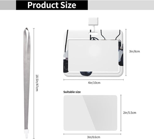 Loklneyk Let's Roll Golf Cart Abs Hard Vertical Plastic Card Sleeve with Transparent Window, Suitable for Id Card
