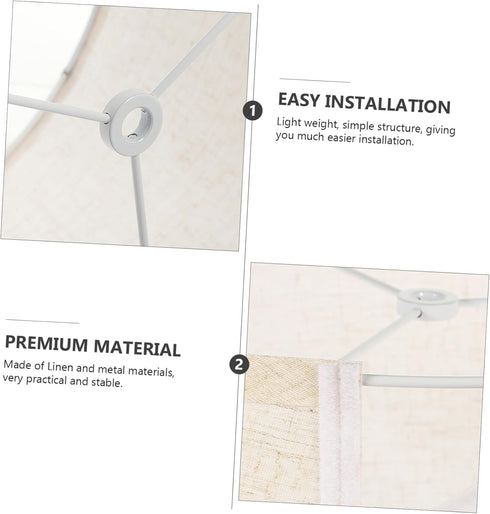 Linen Table Lamp Shade with Iron Frame - Decorative Home Lighting