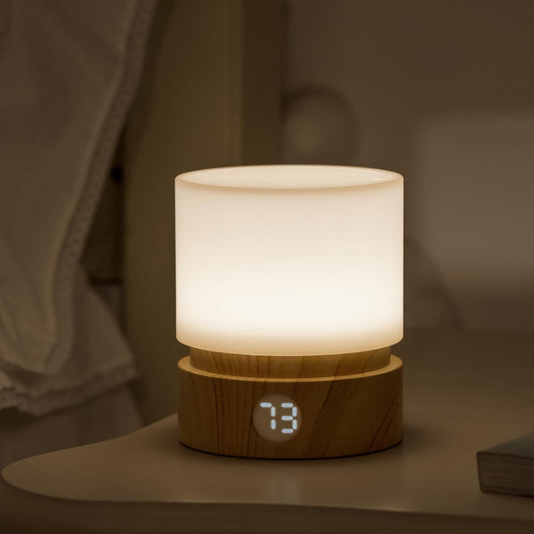 Smilodon Timer Night Light,Dimmable LED Bedside Lamp,Night Light Kids and Baby Nursery,Woodgrain,Sleep