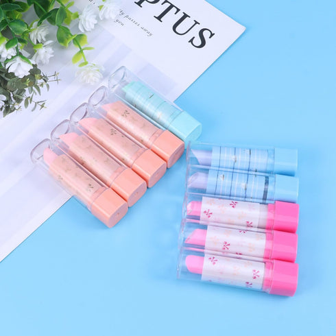 Operitacx Lipstick Eraser, 10pcs Cute Kids Stationery Novelty Erasers for Fun