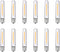 12 Pack Dimmable E12 LED Bulbs, 0.6W Candelabra Bulbs, 2700K Warm White, Vintage T13 Replacement, 2-Pack