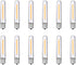 12 Pack Dimmable E12 LED Bulbs, 0.6W Candelabra Bulbs, 2700K Warm White, Vintage T13 Replacement, 2-Pack