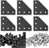 2020 Corner Bracket Connectors 6mm Slot L Shape Joint Plates, 5 Hole, 6 Sets for 2020 Series (L Black)